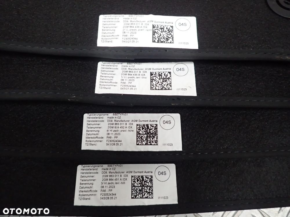 DYWANIKI VW T-ROC 2GM863011A DOSTĘPNE 2 KOMPLETY - 6