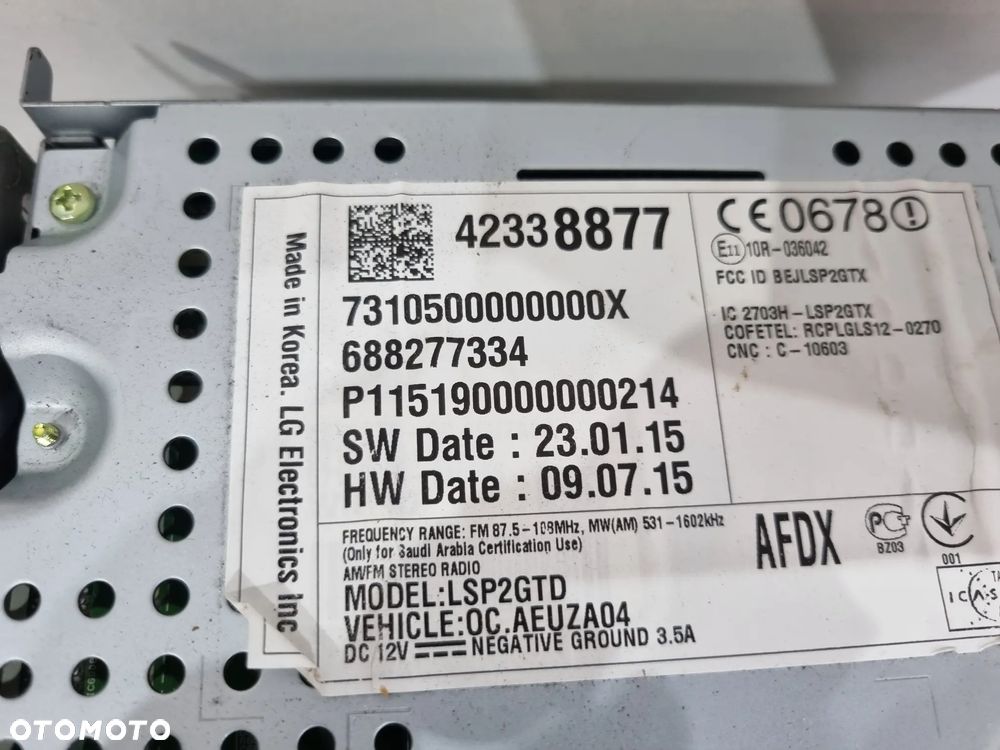 OPEL CORSA E RADIO NAWIGACJA WYŚWIETLACZ 42338877 - 5