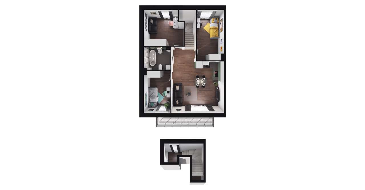 4-pokojowe mieszkanie 62m2 + balkon - Pełny obrazek: 3/12
