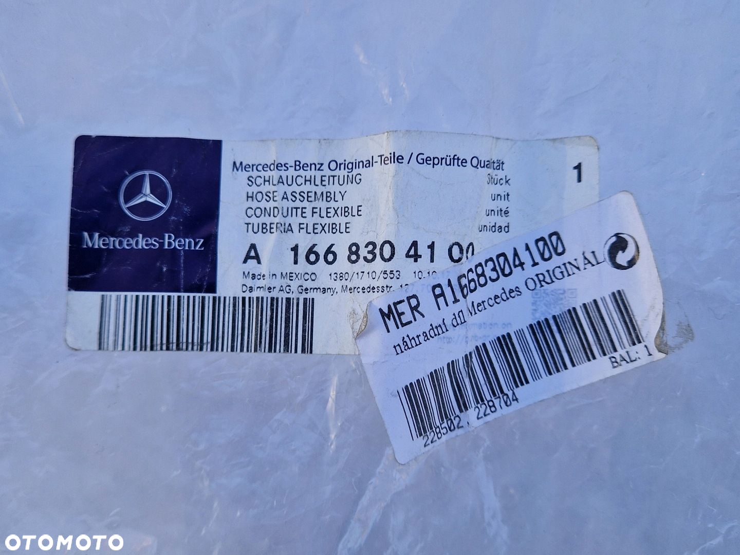 MERCEDES ML 166 WĄŻ PRZEWÓD RURKA WODY A1668304100 NOWY ORYGINAŁ 1668304100 - 3