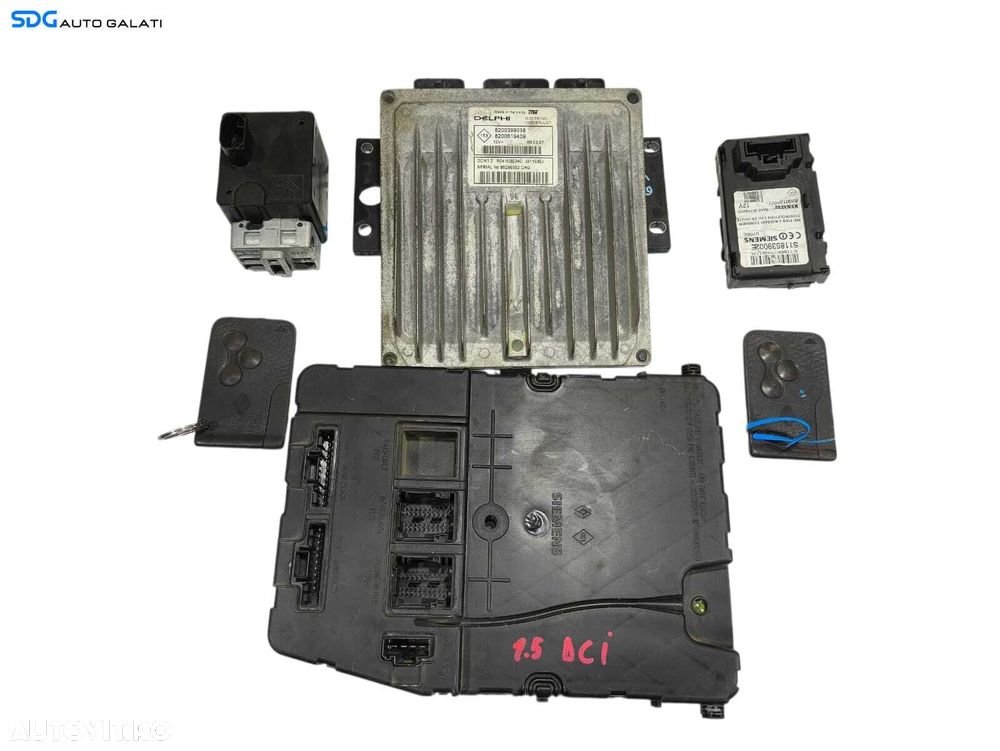 Kit Pornire ECU Calculator Motor Confort Cititor Blocator Chei Cheie Cartele CIP Imobilizator Renault Megane 2 1.5 dCi 2002 - 2008 Cod 8200399038 8200619409 8200468515 8200125077 8200780018 [LR1621] [LR1622] - 1