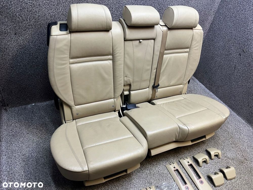 Kanapa tyl tylna grzana skora gladka Nappa Beige 7 osob BMW E70 X5 - 4