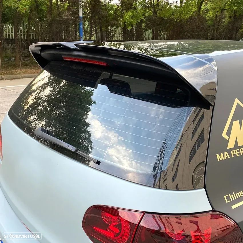 Aileron / lip / spoiler traseiro em plástico ABS em preto piano brilhante para VW Golf 6 GTI / R / R20 2008-2013 - 6