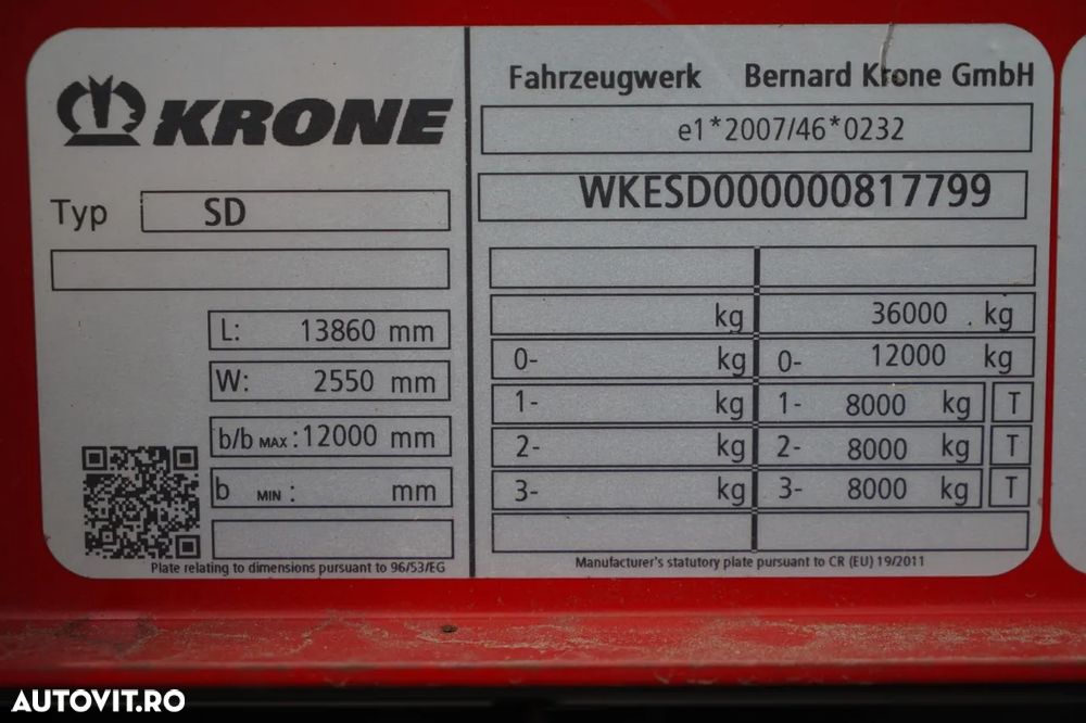 Krone MEGA CORTINĂ / PLATĂ JOSĂ / AXĂ RIDICATĂ / ACOPERIȘ RIDICAT - 28