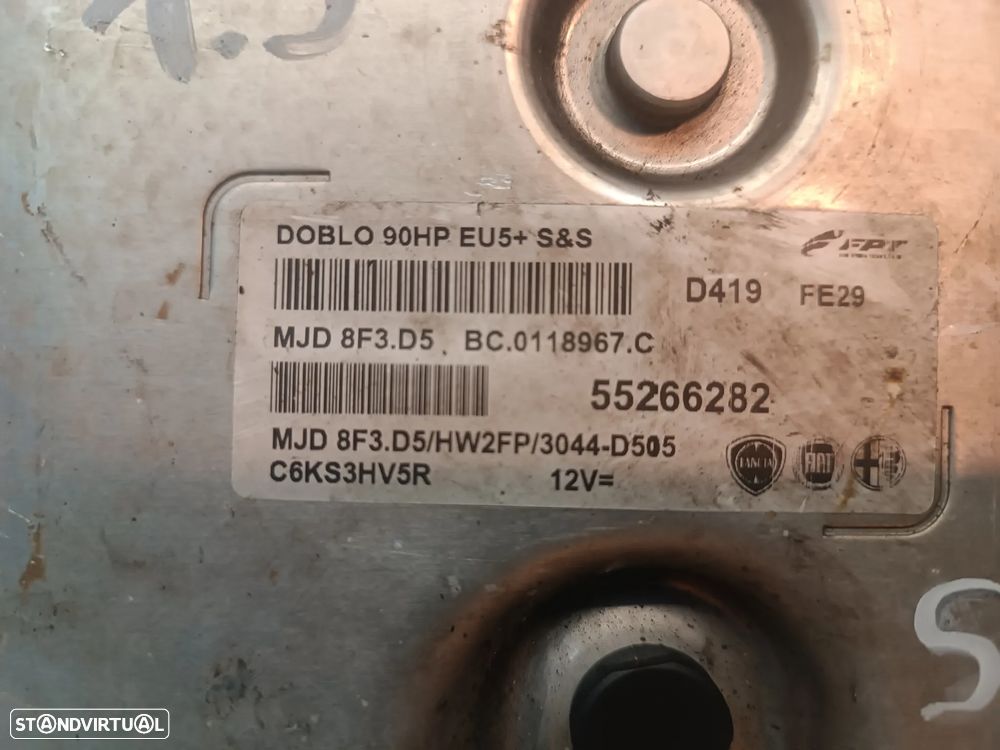 UNIDADE / CENTRALINA DO MOTOR FIAT DOBLO / OPEL COMBO 1.3JTD 90CV 55266282 MJD8F3D5 - 2