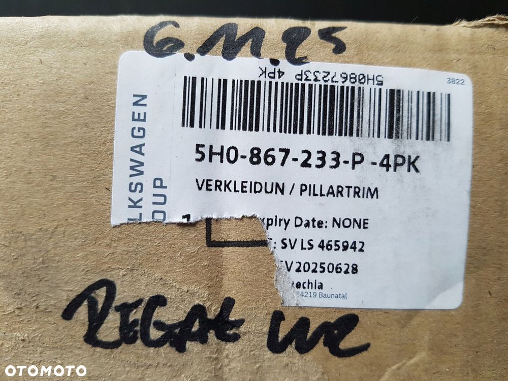 vw golf 8 viii tapicerka poszycie słupka a z głośnikiem 5h0867233p rm5 - 3