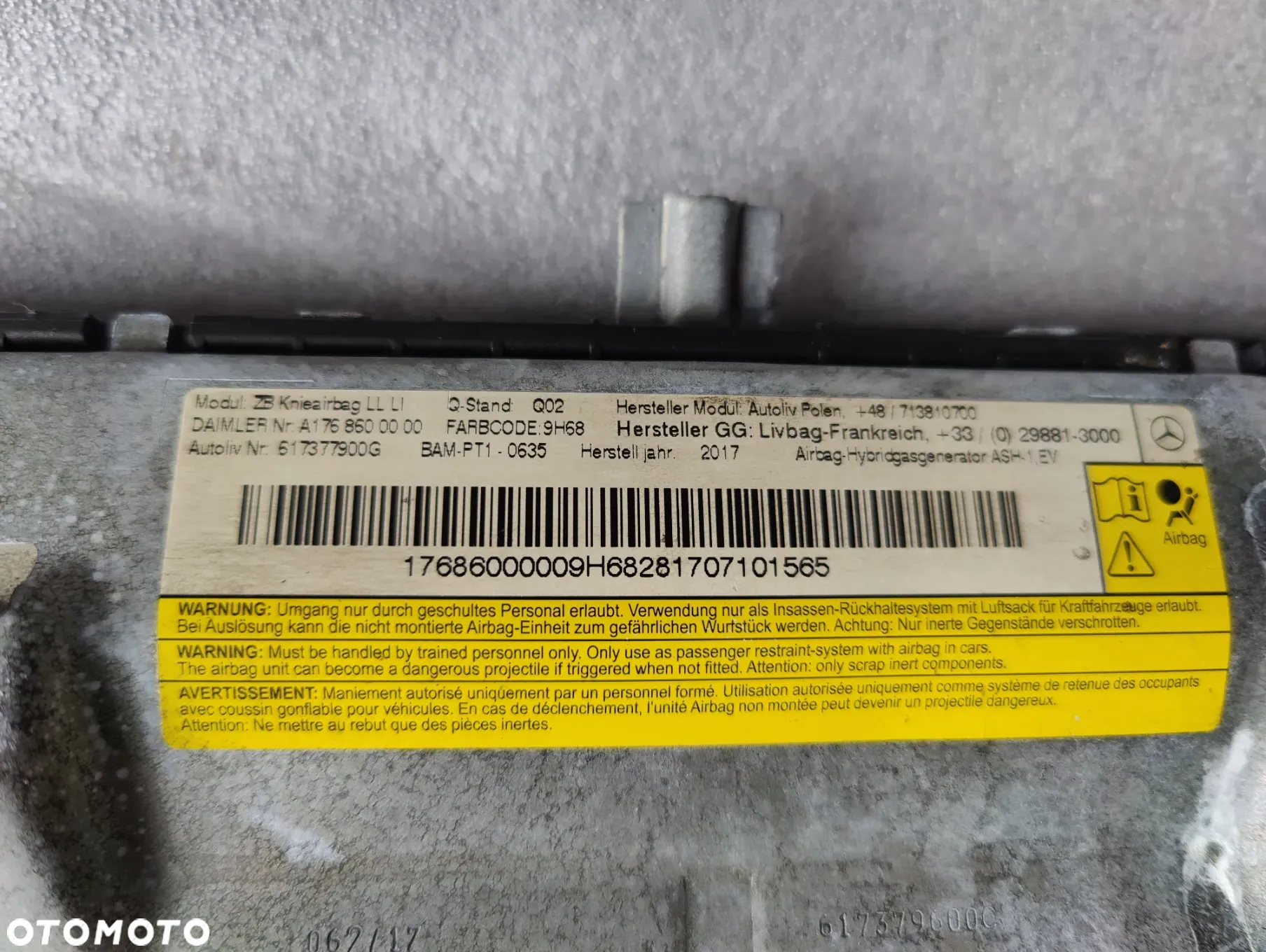 MERCEDES CLA W117 PODUSZKA POWIETRZNA KOLANOWA A1768600000 - 3