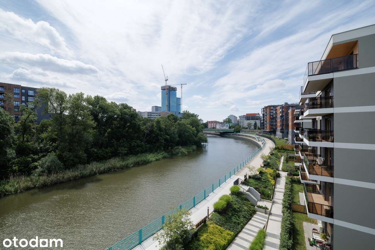 Apartament 93m2 4-pok z widokiem na rzekę, bez pośr. 2 miejsca garaż.