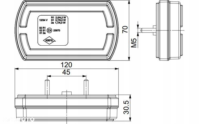 lampa zespolona led tył przyczepka traktor polski produkt 12/24v - 6