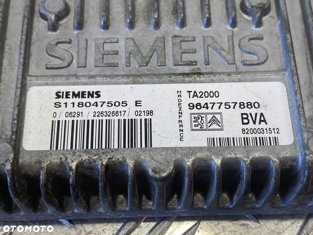 STEROWNIK KOMPUTER SILNIKA MODUŁ PEUGEOT 307 S118047505E 9647757880 - 11