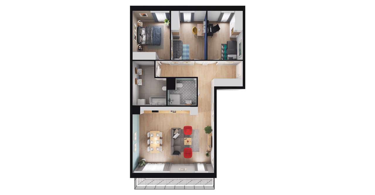 4-pokojowe mieszkanie 86m2 + balkon Bez Prowizji - Pełny obrazek: 2/23