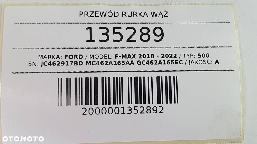 RURKA WĄŻ PRZEWÓD POWIETRZA SPRĘŻARKI FORD F-MAX 500 JC462917BD - 7