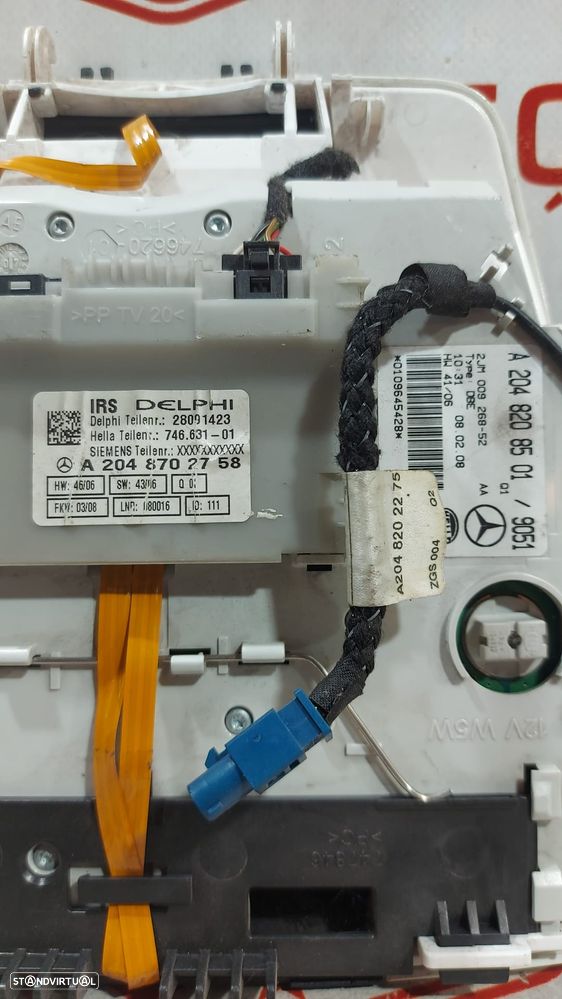 Plafonier Luz Luzes Interior Teto Tejadilho Frente Frontal Central Mercedes Benz W204 Original - 3