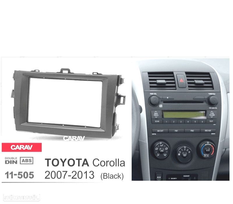 MOLDURA ADAPTADOR PRETO PARA RADIO 2-DIN PARA TOYOTA COROLLA 07-13 - 2