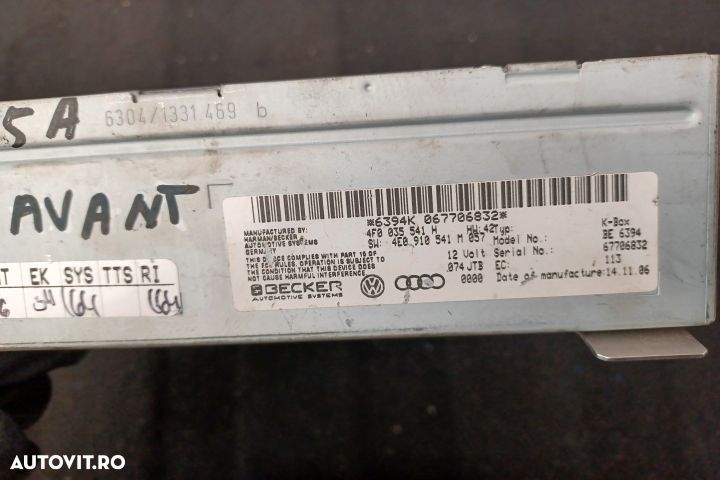 Modul control radio 4F0035541H 4E0910541M 4F0035541H 4E0910541M Audi - 5