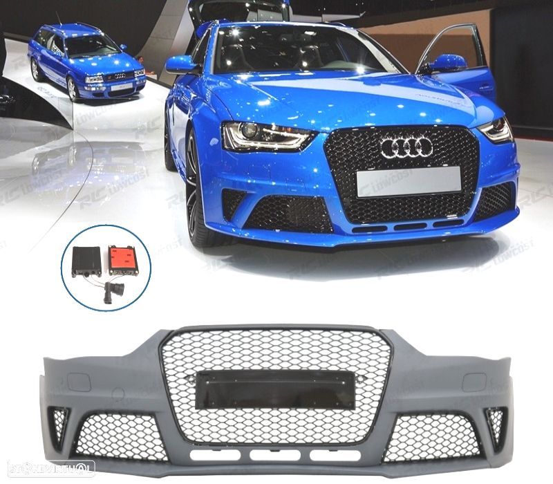 PARA-CHOQUES FRONTAL AUDI A4 B8 11-15 LOOK RS GRELHA PRETA PDC SRA - 1