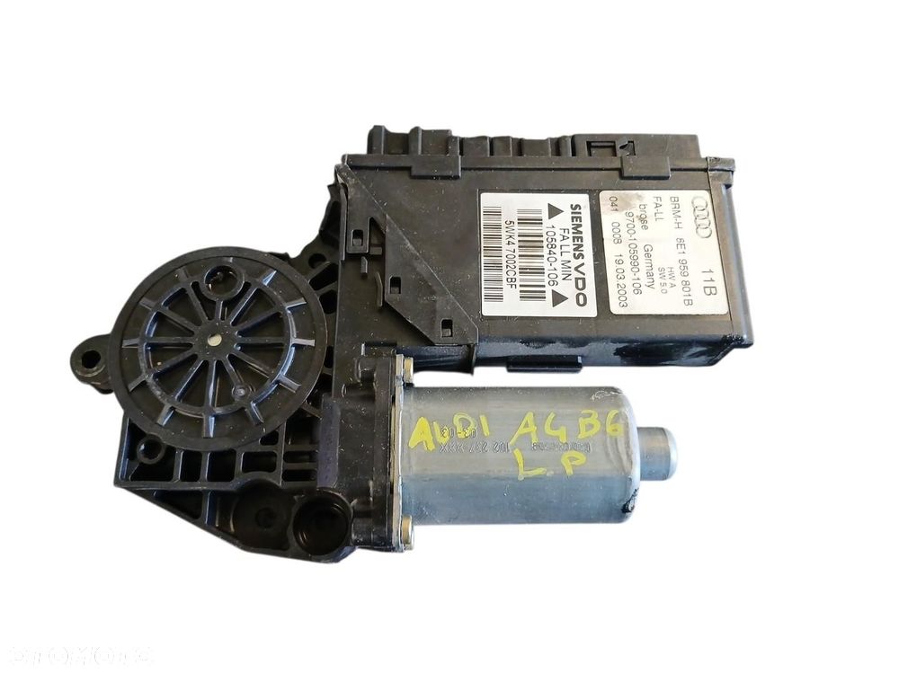 SILNICZEK OPUSZCZANIA SZYBY LEWY PRZÓD AUDI A4 B6 8E1959801B A4 B6 - 1