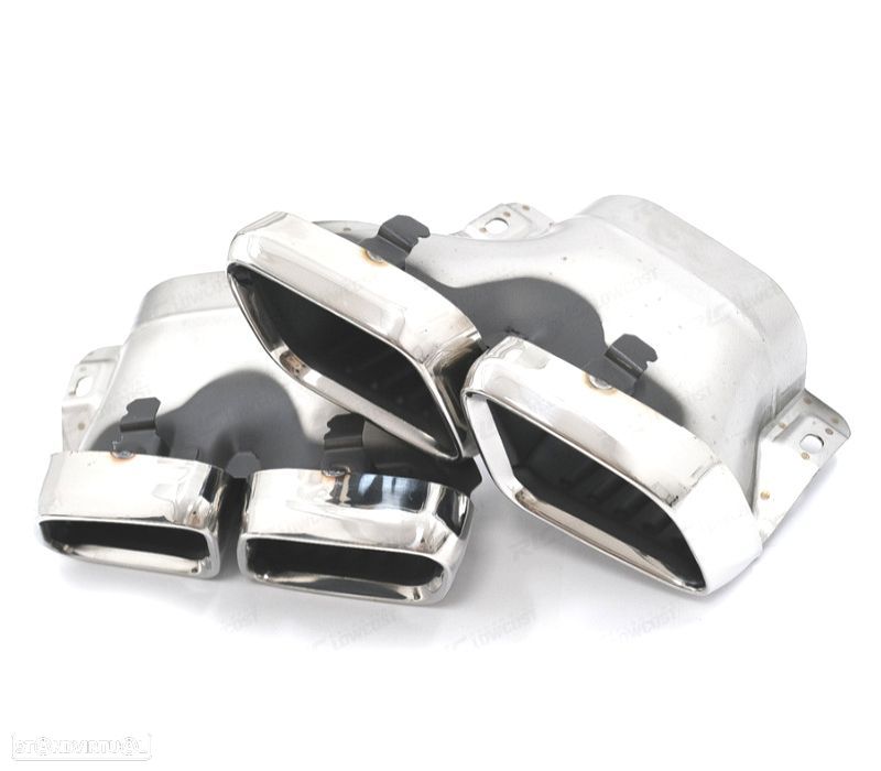 PONTEIRAS DE ESCAPE MERCEDES GLC W253 X253 C253 15-18 LOOK GLC63 CROMADAS - 3