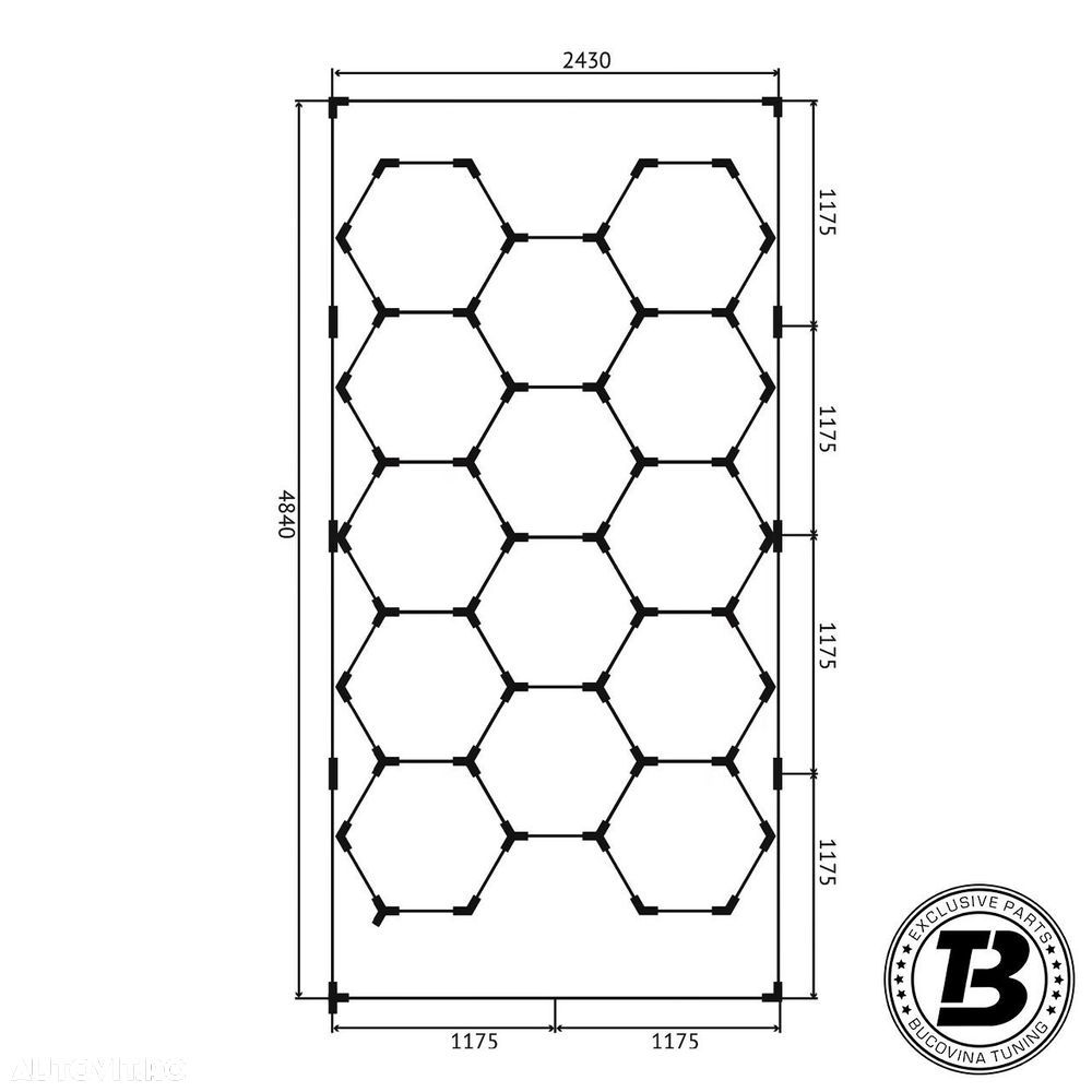 Sisteme de Iluminat LED Hexagonale 2.4X4.8 M - 16