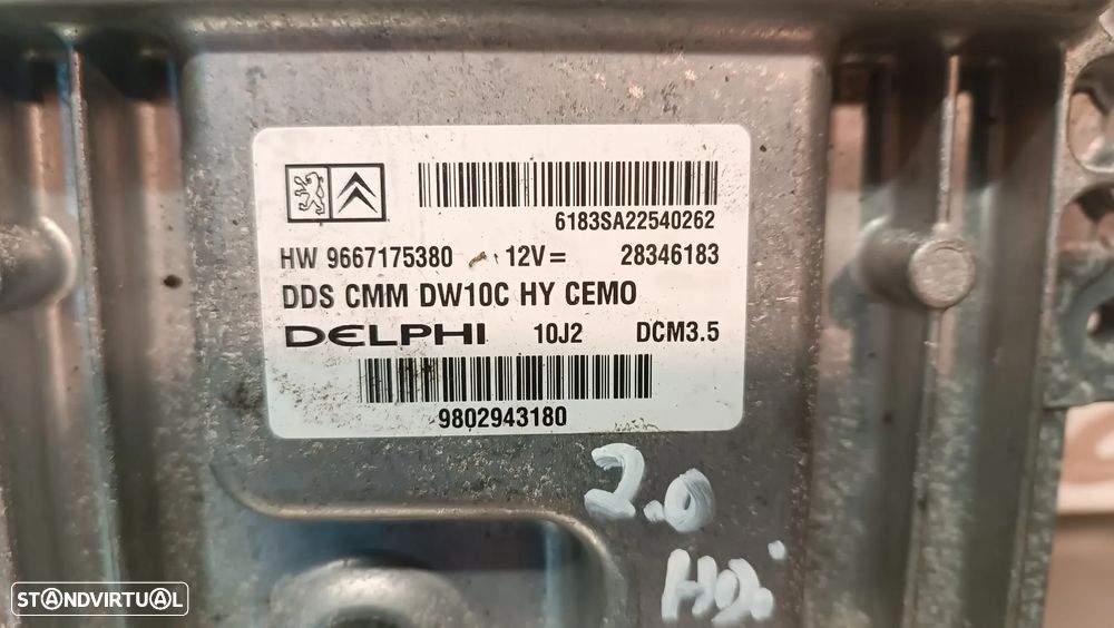 UNIDADE / CENTRALINA DO MOTOR PEUGEOT 3008 5008 508 / CITROEN DS4 DS5 2.0HDI 9802973180 28346183 9667175380 - 2