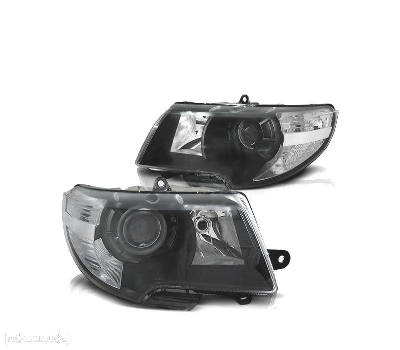 FAROIS FRONTAIS PARA SKODA SUPERB 08-12 FUNDO PRETO - 1