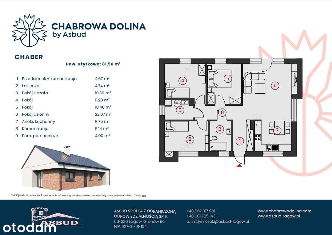 CHABROWA DOLINA - Dom 81,50m2 pod Świebodzinem - Pełny obrazek: 3/5