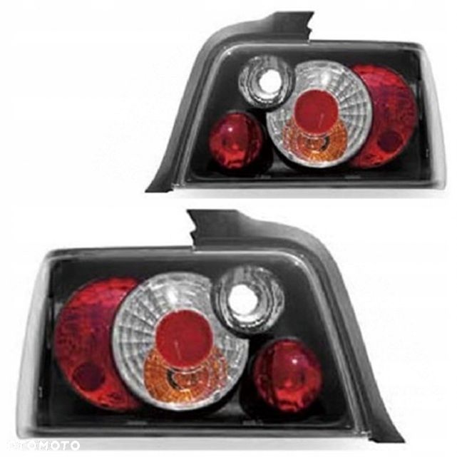 Lampy tyl ne kpl Tuning Clear Black Czarne Lexus look BMW 3 e36 sedan 90-99 - 1