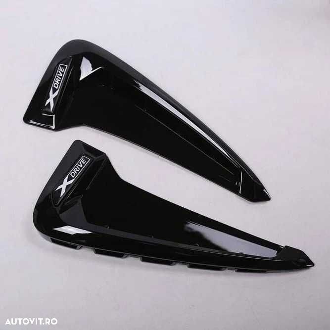 Extensii Ornamente Logo XDRIVE Aerisiri Aripi BMW X5 F15 Negru Lucios - 1