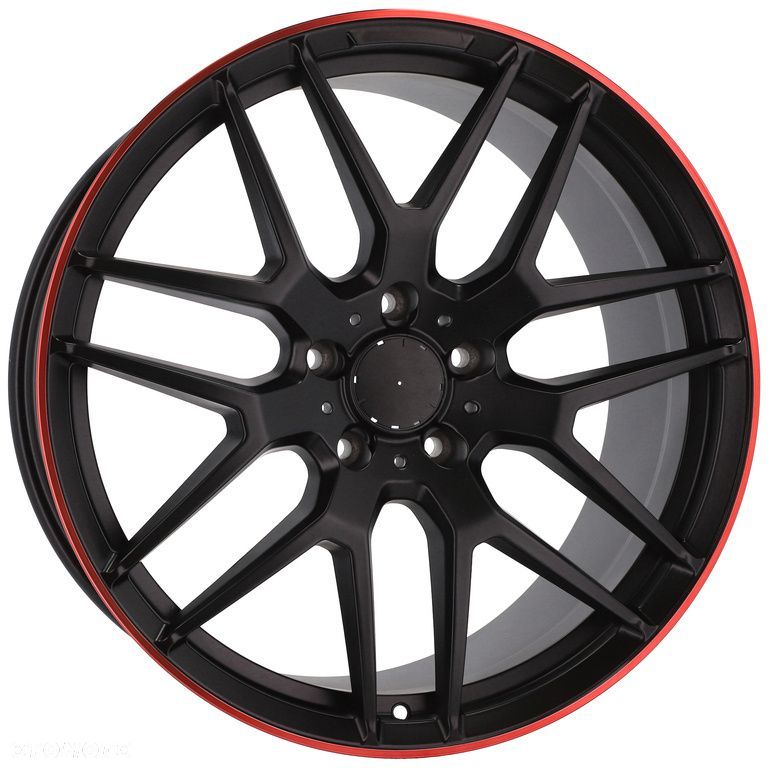 4x Nowe Felgi 21 m.in. do MERCEDES Klasa G W460 W461 W463 AMG Czarne Czerwony Rant - FE115 (HE762) - 10
