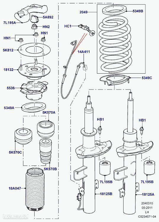 AMORTECEDOR TRASEIRO DIREITO LAND ROVER RANGE ROVER EVOQUE - 1