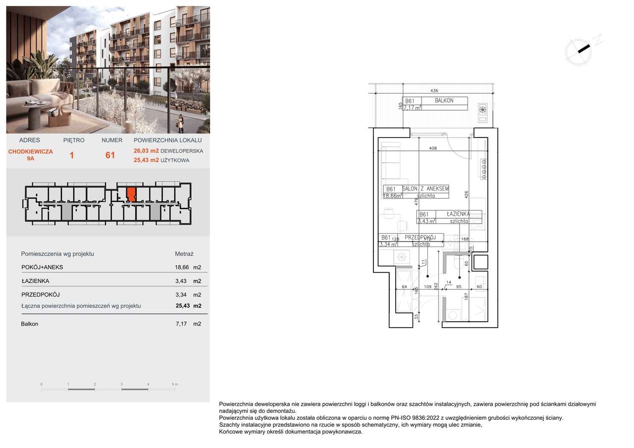 Mieszkanie, 25,38 m², Bydgoszcz