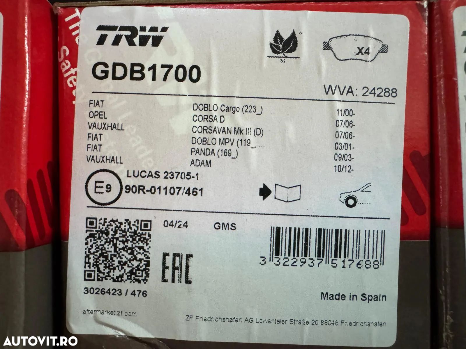 GDB1700 | Set Placute Frana | Opel Corsa D - 1