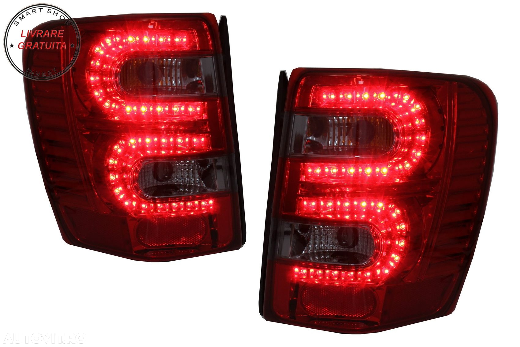 Stopuri LED JEEP Grand Cherokee (1999-05.2005) Rosu Fumuriu- livrare gratuita - 6
