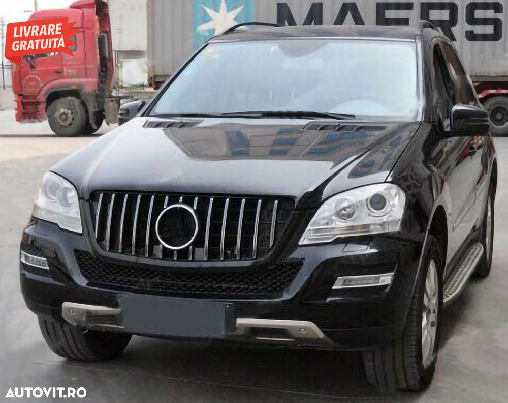 Grila centrala Mercedes ML W164 Facelift (07.2008-2011) Negru Crom GTR Panamerican- livrare gratuita - 5
