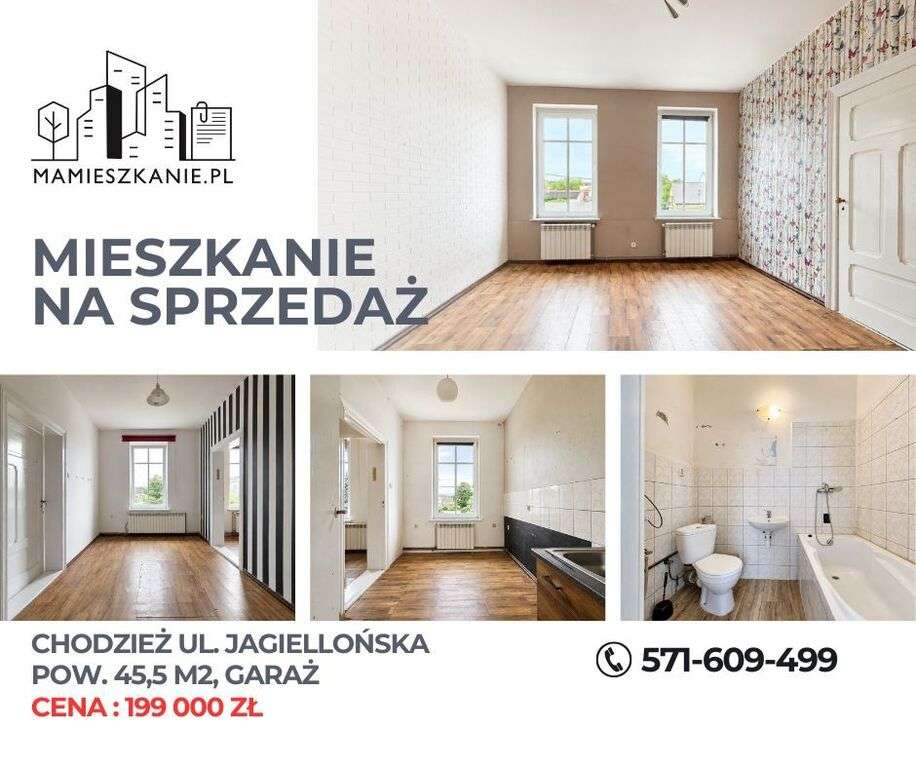 Bezczynszowe 2 pokoje | 45.50 m² | Chodzież