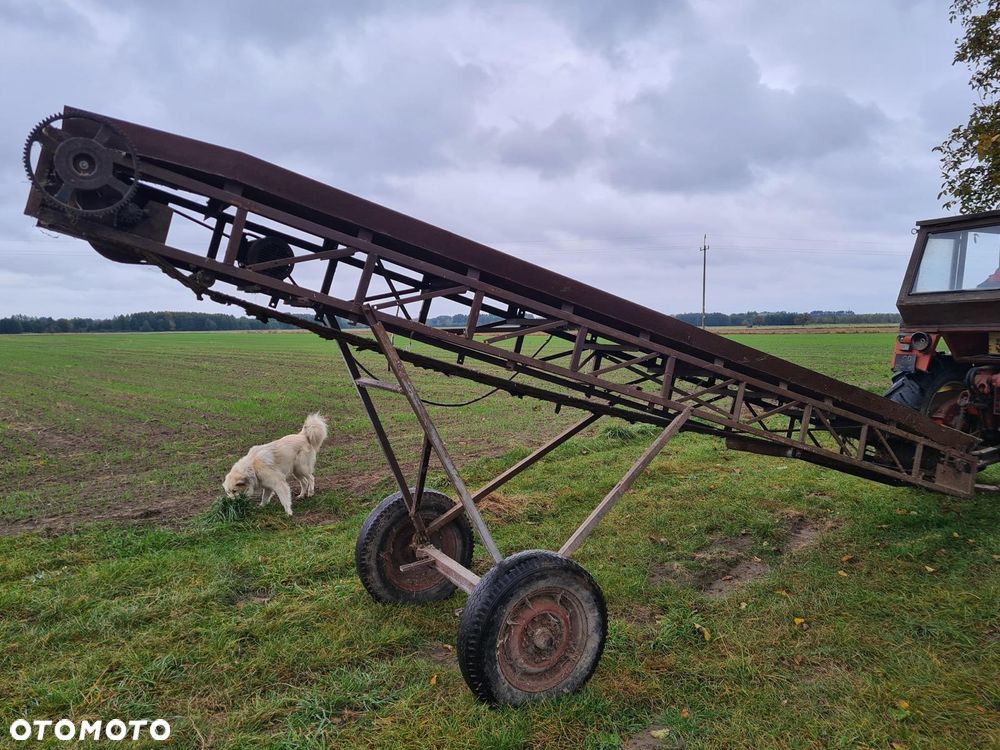 Przyczepka rolnicza dwukółka przyczepa jednoosiowa Transporter do obornika/ Taśmociąg / Podajnik Grabarka 5 gwiazd do siana Meprozet Orzys - 5