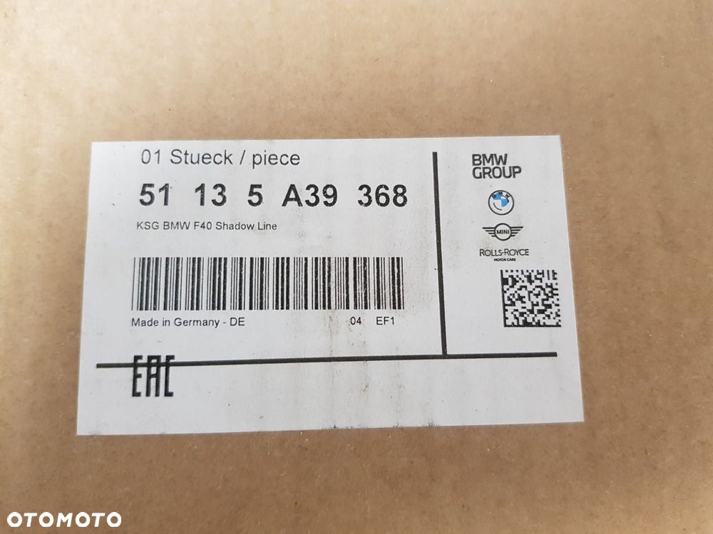 ORYGINALNY GRIL NERKI  BMW 1 F40 19-24  51135A39368 CZARNE SHADOW LINE - 9