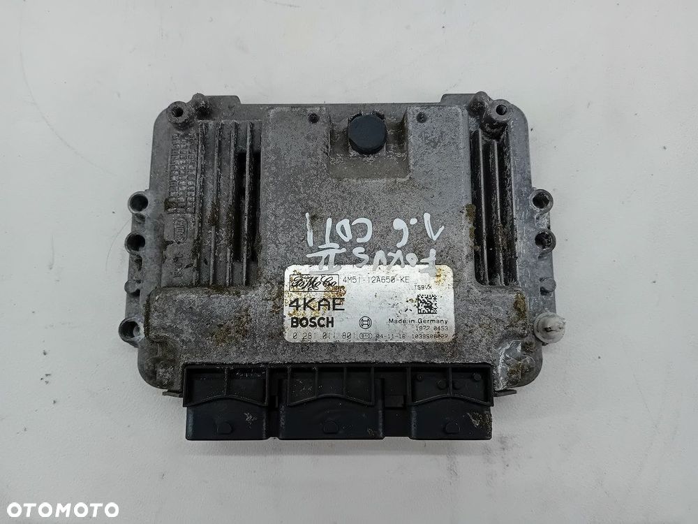 KOMPUTER, STEROWNIK FORD FOCUS II 4M51-12A650-KE 0281011801 1.6 TDCI - 1