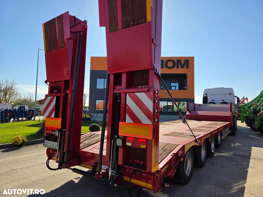 Janmil TRAILER 4 axe, rampe DUBLE, util 55t, axe SAF, Anv Goodyear, 2 roti rezerva, 2 axe viratoare, extensii lemn la 3m latime, obloane gat lebada, produs POLONIA, axa liftabila, garantie 1 an, leasing 5 ani cu rata lunara 6500 lei, PROMOTIE 67900 EUR+Tva - 7