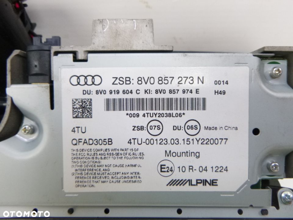 AUDI A3 RS3 WYŚWIETLACZ EKRAN LCD 8V0857273N - 4