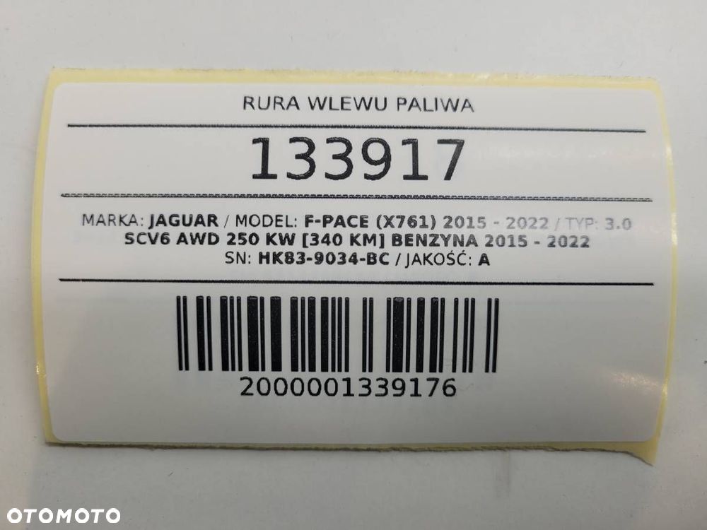 RURA WLEWU PALIWA JAGUAR F-PACE X761 HK83-9034-BC - 12