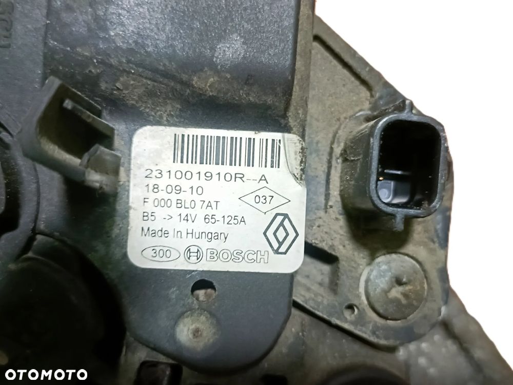 DACIA DOKKER 12-17 r. 1,6 B ALTERNATOR BOSCH 231001910R-A + - 5