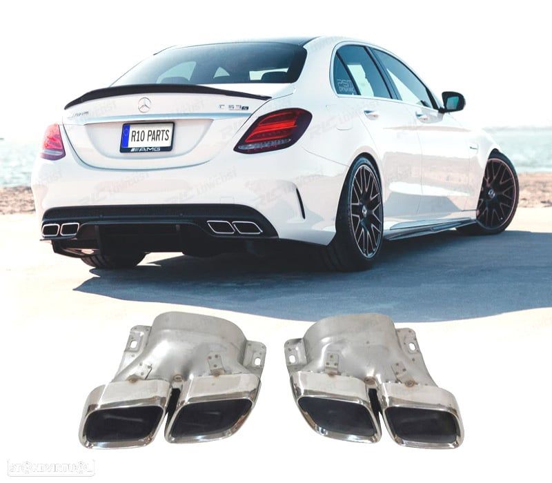 PONTEIRAS DE ESCAPE MERCEDES W205 18-21 LOOK C63 AMG - 1