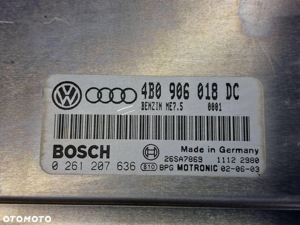 ZESTAW STARTOWY AUDI A6 C5 LIFT 1.8 T 4B0906018DC 4B0905851G 4B0920933J - 2
