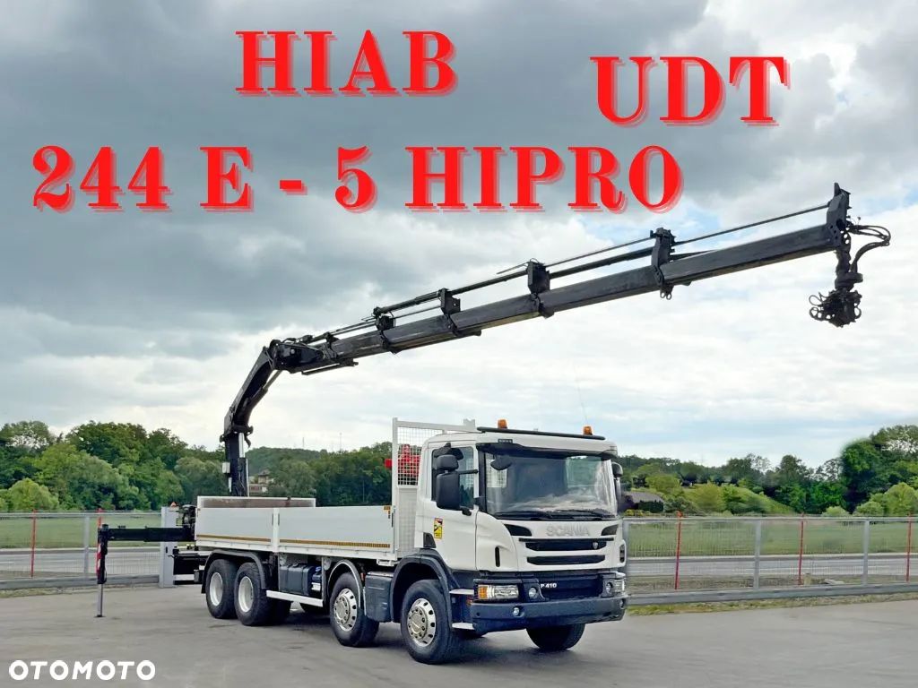 Scania P 410 * SKRZYNIA 7,00m * HIAB 244 E -5 HIPRO + PILOT *8x4 *STAN BDB - 1