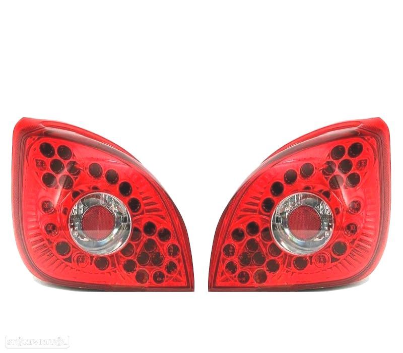 FAROLINS TRASEIROS LED PARA FORD FIESTA MK4 96-02 VERMELHO CROMADO - 2