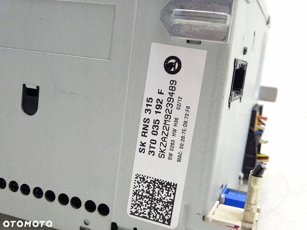 RADIO RADIOODTWARZACZ NAVI NAWIGACJA CD MP3 SKODA YETI I 1 5L 3T0035192F - 5