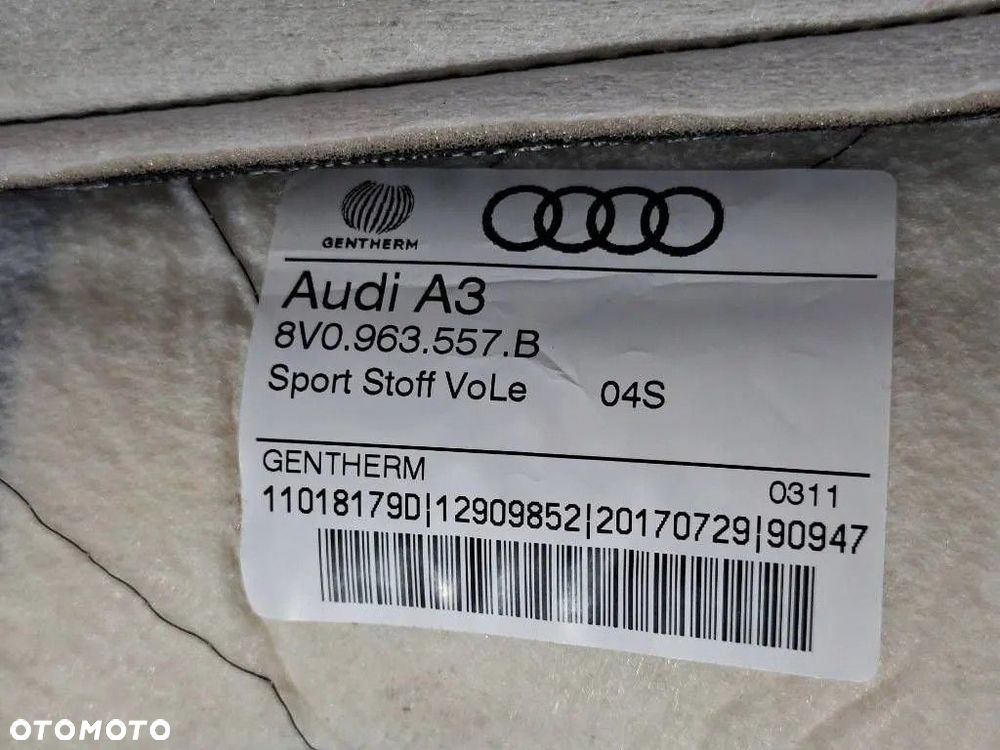 Audi A3 S3 8V 3D 2017 OPARCIE FOTELA PRZEDNIEGO PASAŻERA GRZANE / POSZYCIE - 13
