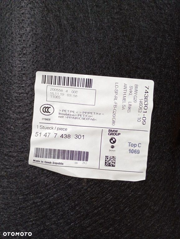 boczek bagażnika lewy prawy tapicerka klapy tył bmw 3 g20 2018-2022 - 8
