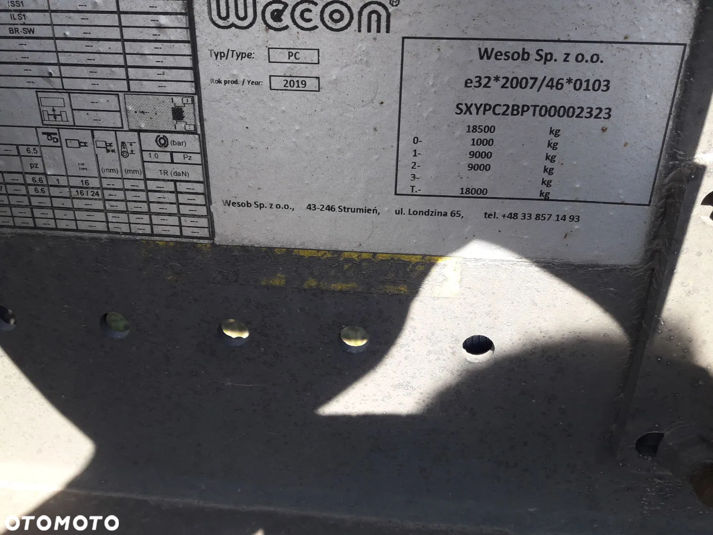 Wecon Przyczepa wymienna BDF centralno osiowa Typ PC Wecon - 30